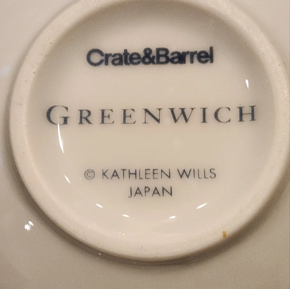 Crate & Barrell Greenwich Cup & Saucer Set